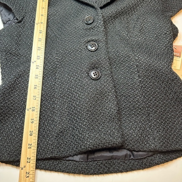 Coldwater Creek Pebbled Boucle Shaped Purple Short Sleeve Career Jacket P12 NEW - Picture 6 of 9